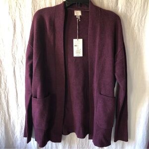 NWT A New Day cardigan pocket sweater oversize and stretchy mulberry color XS